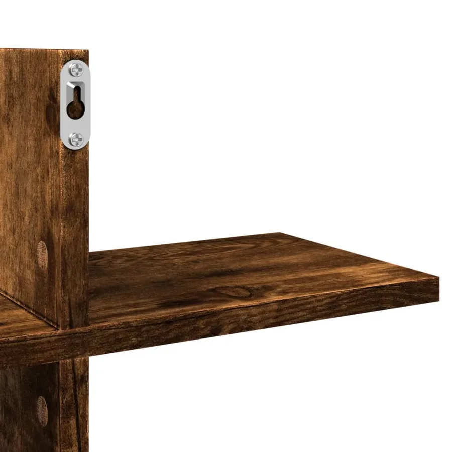 Étagère murale chêne fumé 124,5x18x60,5 cm bois d'ingénierie - 8