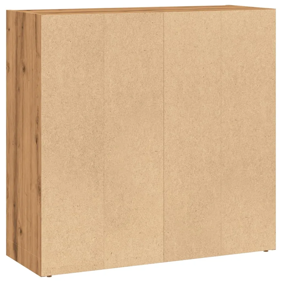 Bibliothèque chêne artisanal 80x30x77 cm bois d'ingénierie - 5