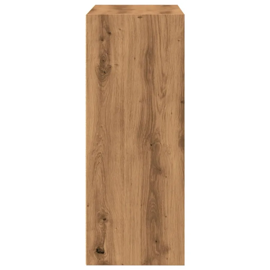 Bibliothèque chêne artisanal 80x30x77 cm bois d'ingénierie - 6