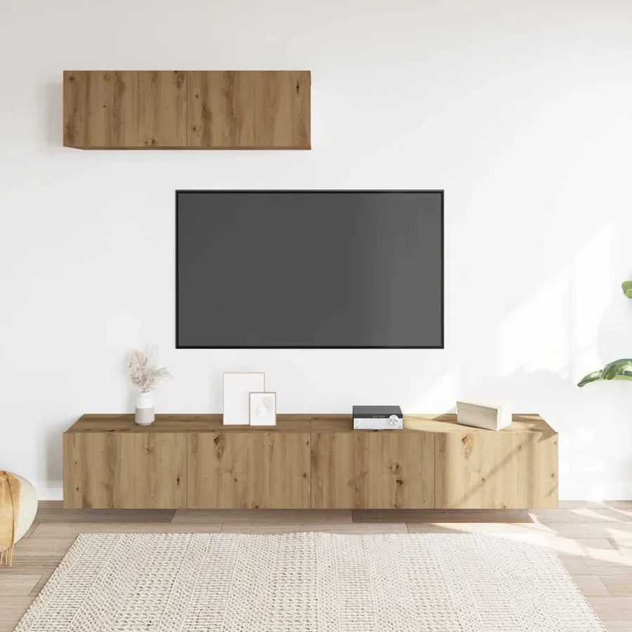 Meubles TV muraux 3 pcs chêne artisanal 100x30x30 cm - 3