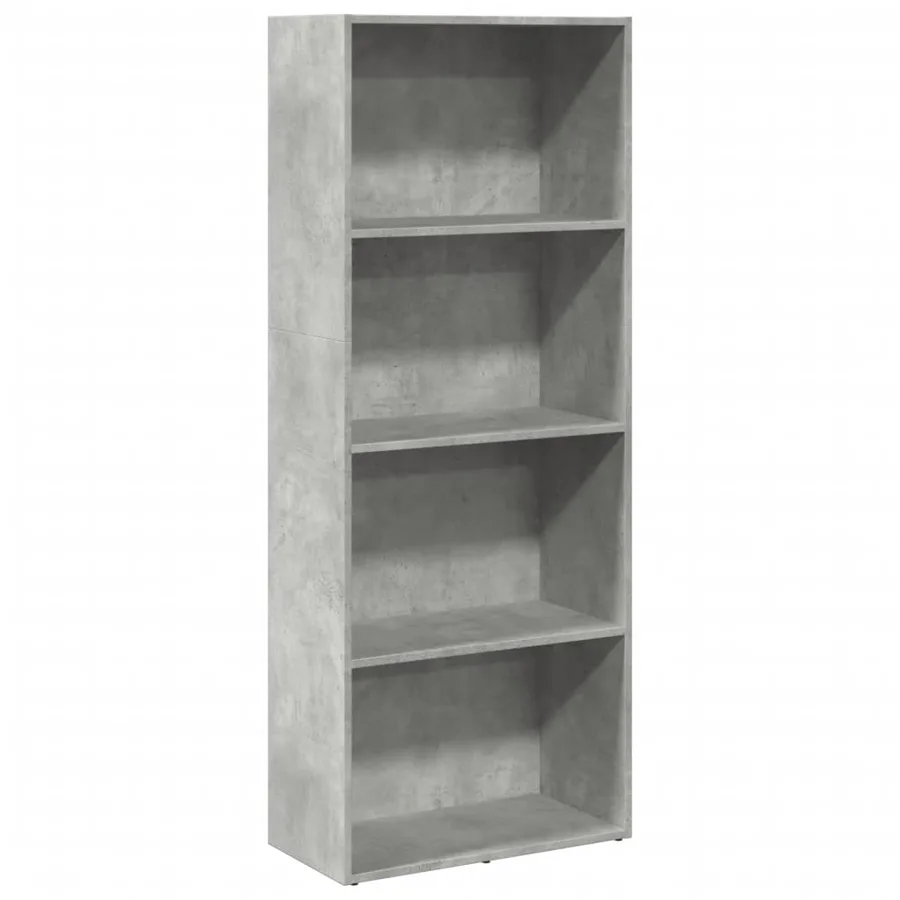 Bibliothèque gris béton 60x30x152 cm bois d'ingénierie - 2
