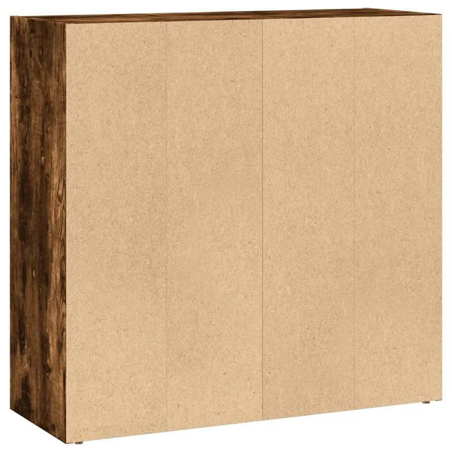 Bibliothèque chêne fumé 80x30x77 cm bois d'ingénierie - 5