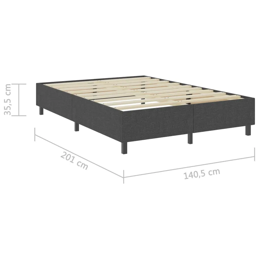 Sommier à lattes de lit Gris foncé Tissu 140x200 cm - 17