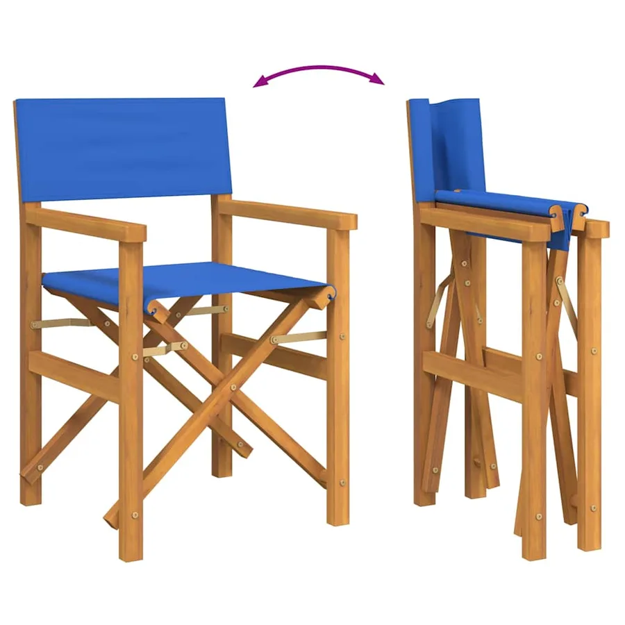 Chaises de metteur en scène pliantes lot de 2 Bois teck massif - 7