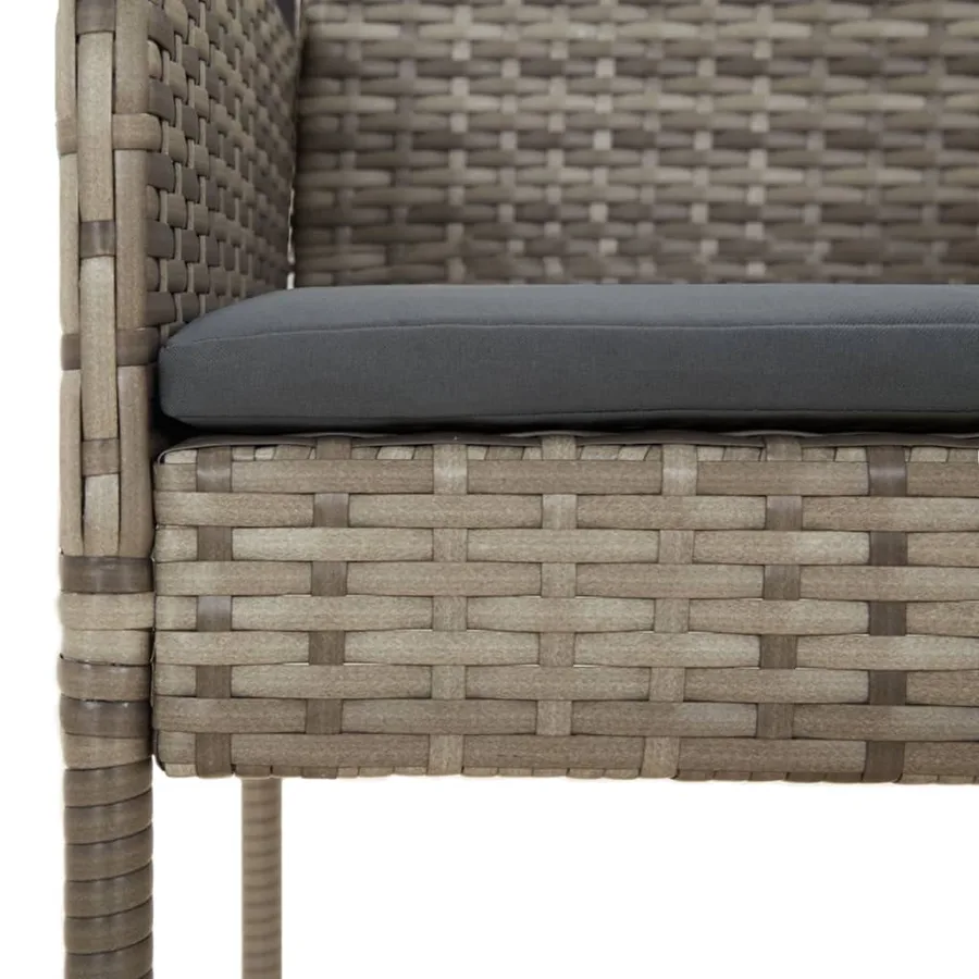 Ensemble à manger de jardin coussins 5 pcs noir et gris - 8