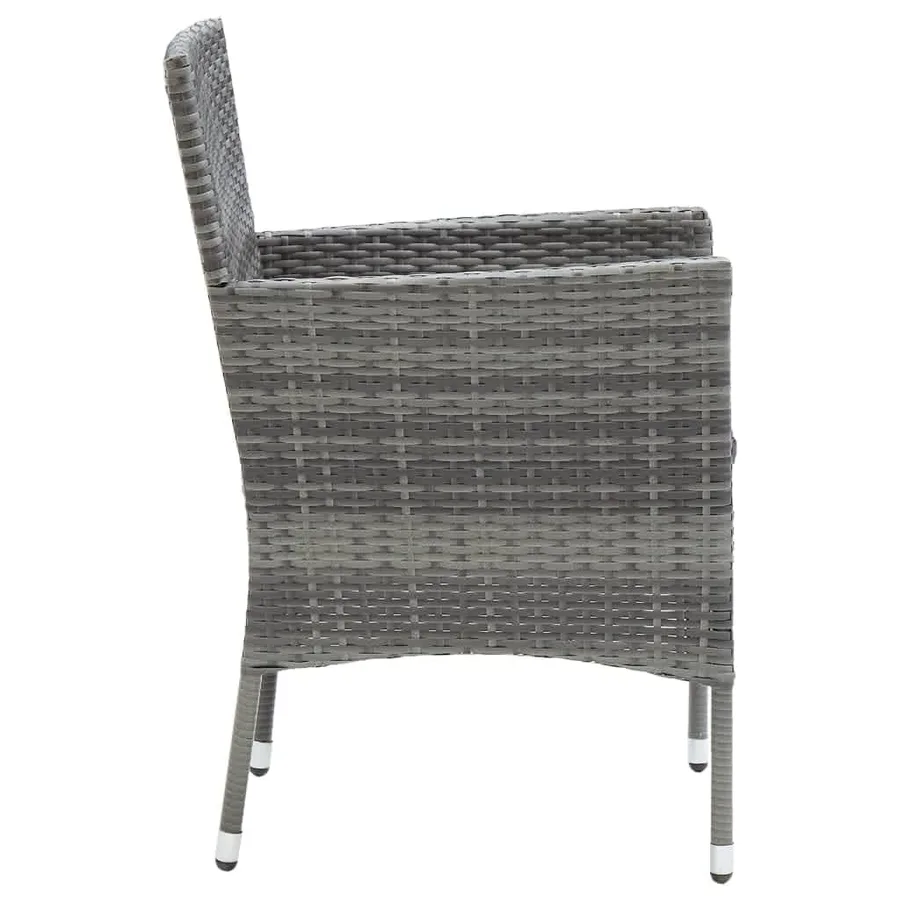 Ensemble à manger de jardin coussins 5pcs Résine tressée Gris - 14