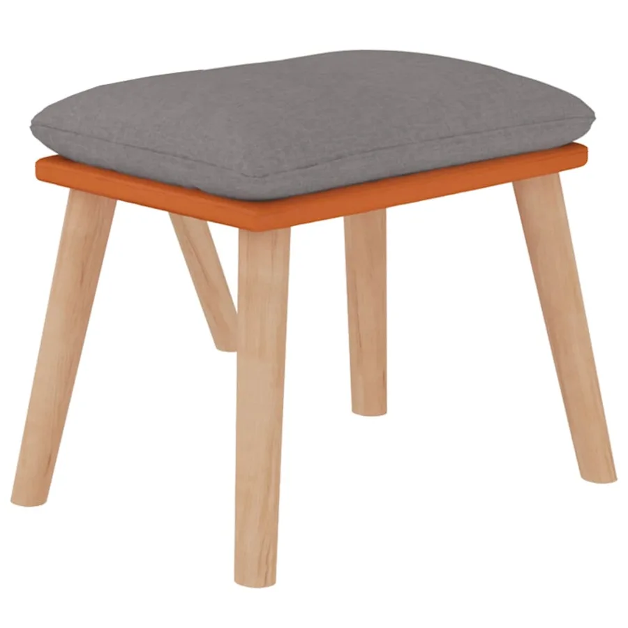 Chaise de relaxation repose-pied Gris clair Similicuir et tissu - 5
