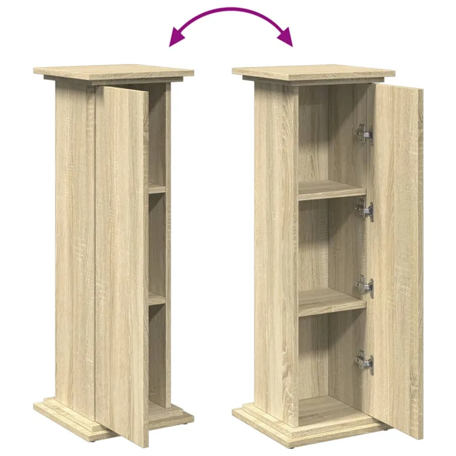Piédestal avec rangement chêne sonoma bois d'ingénierie - 9