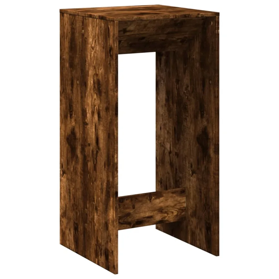 Table de bar chêne fumé 51x50x103,5 cm bois d'ingénierie - 5
