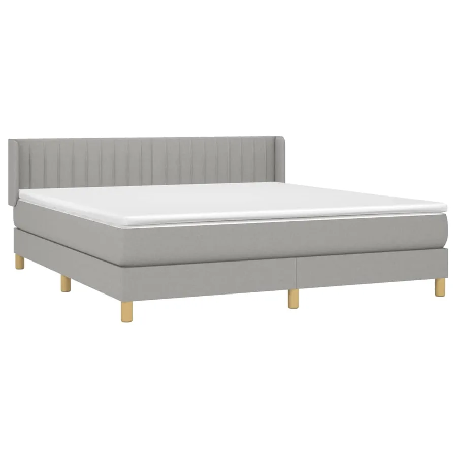 Sommier à lattes de lit avec matelas Gris clair 180x200cm Tissu - 3
