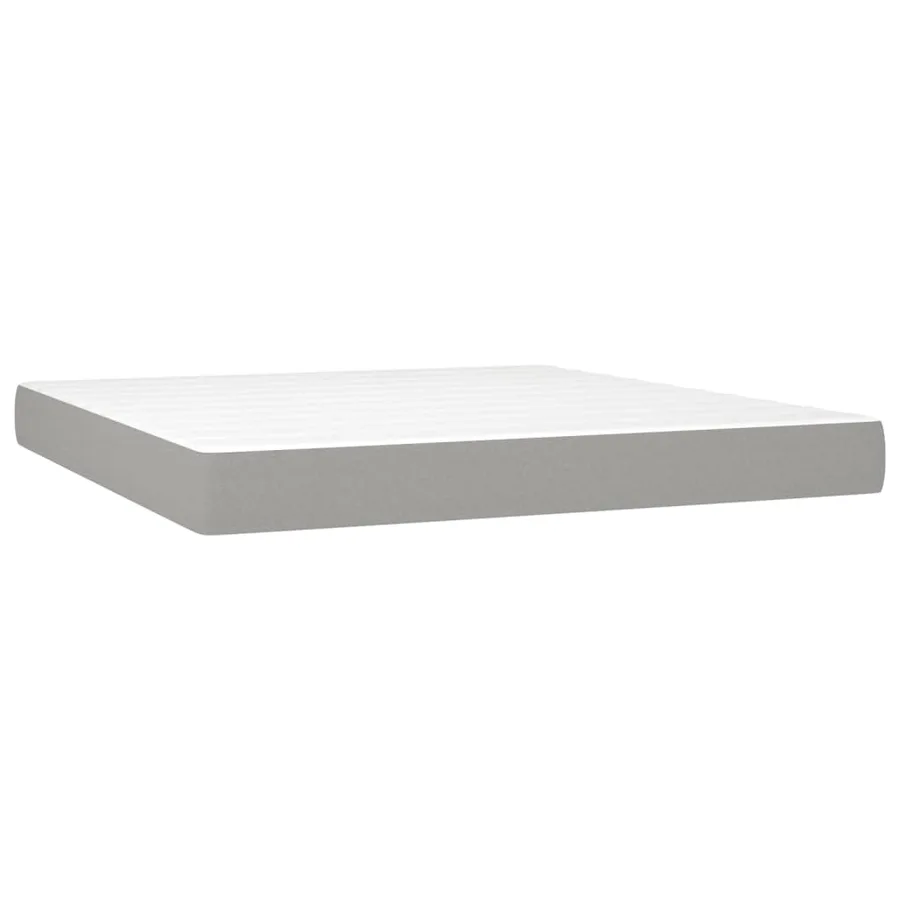 Sommier à lattes de lit avec matelas Gris clair 180x200cm Tissu - 5
