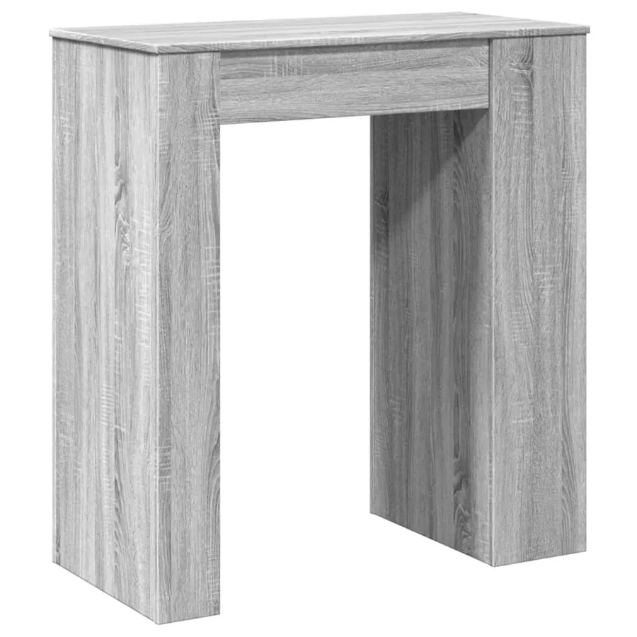 Table de bar avec étagères sonoma gris bois d'ingénierie - 6