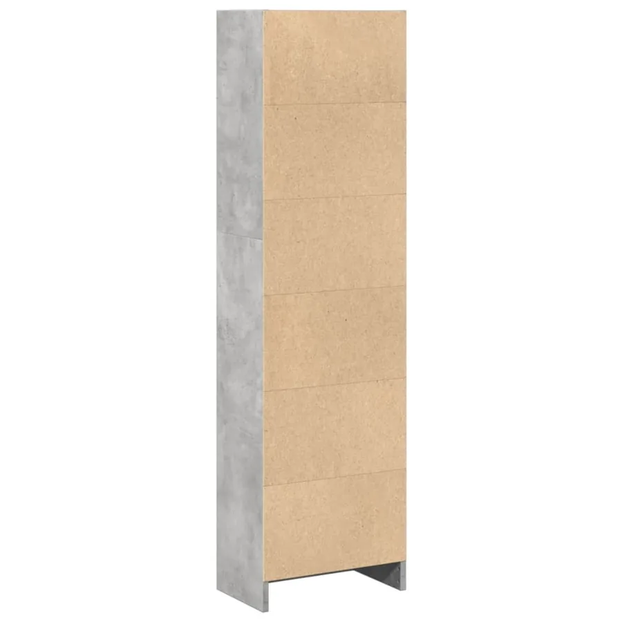 Bibliothèque gris béton 40x24x143 cm bois d'ingénierie - 5