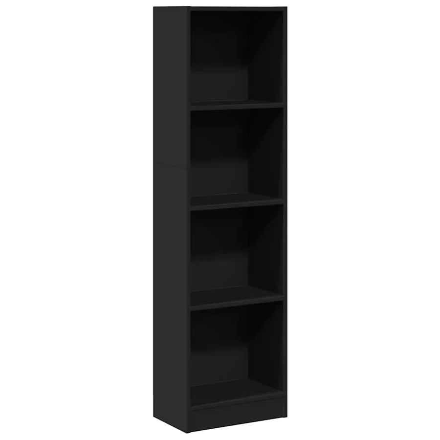 Bibliothèque noir 40x24x143 cm bois d'ingénierie - 2