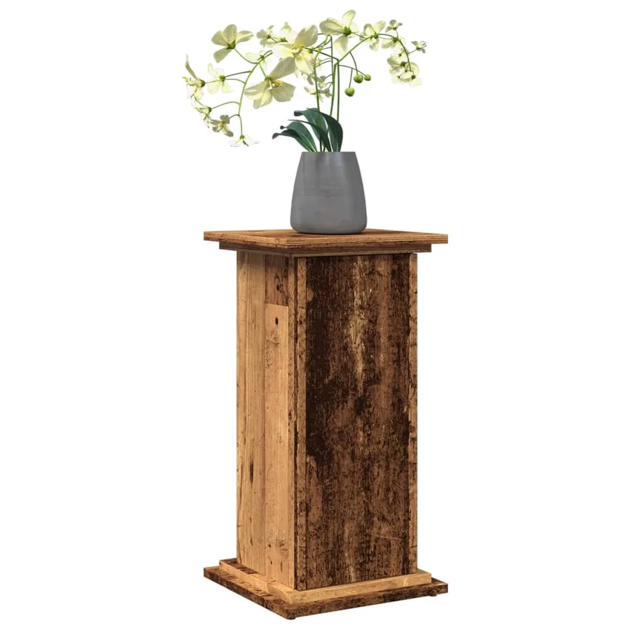 Piédestal avec rangement vieux bois bois d'ingénierie - 3