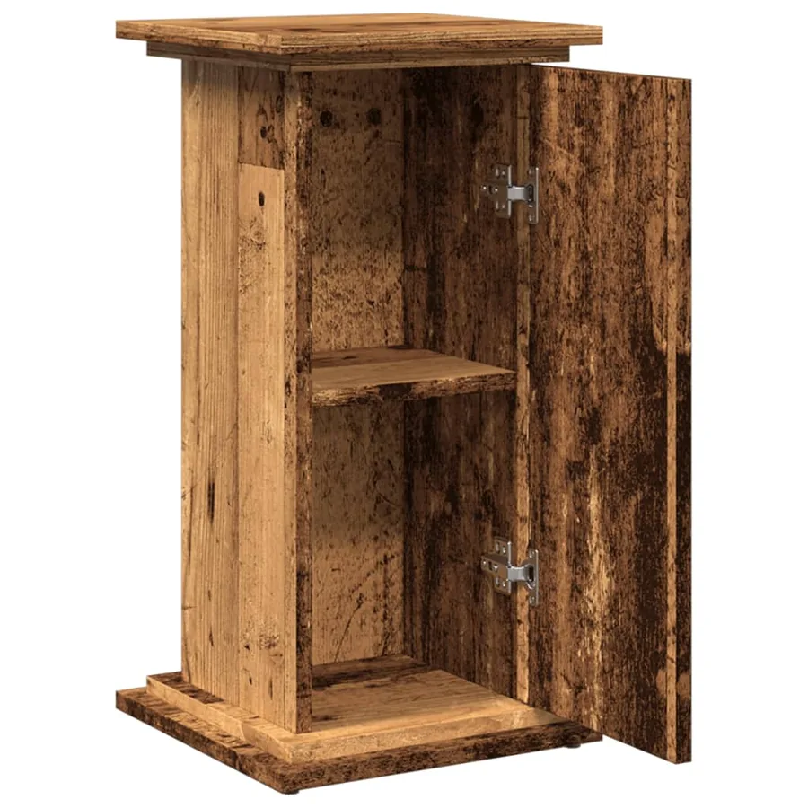 Piédestal avec rangement vieux bois bois d'ingénierie - 6