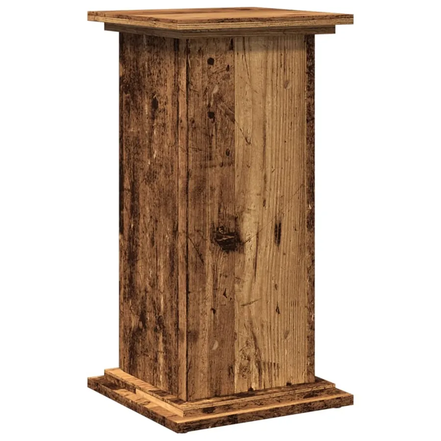Piédestal avec rangement vieux bois bois d'ingénierie - 8
