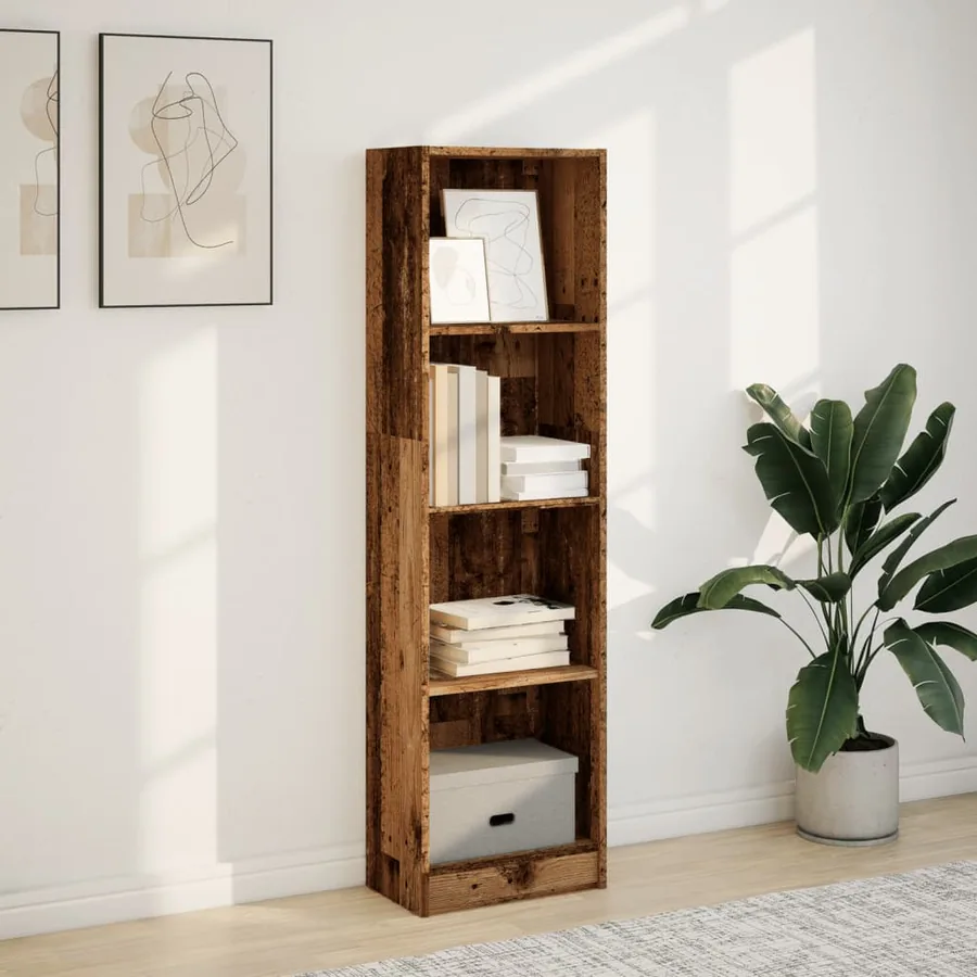 Bibliothèque vieux bois 40x24x143 cm bois d'ingénierie - 3