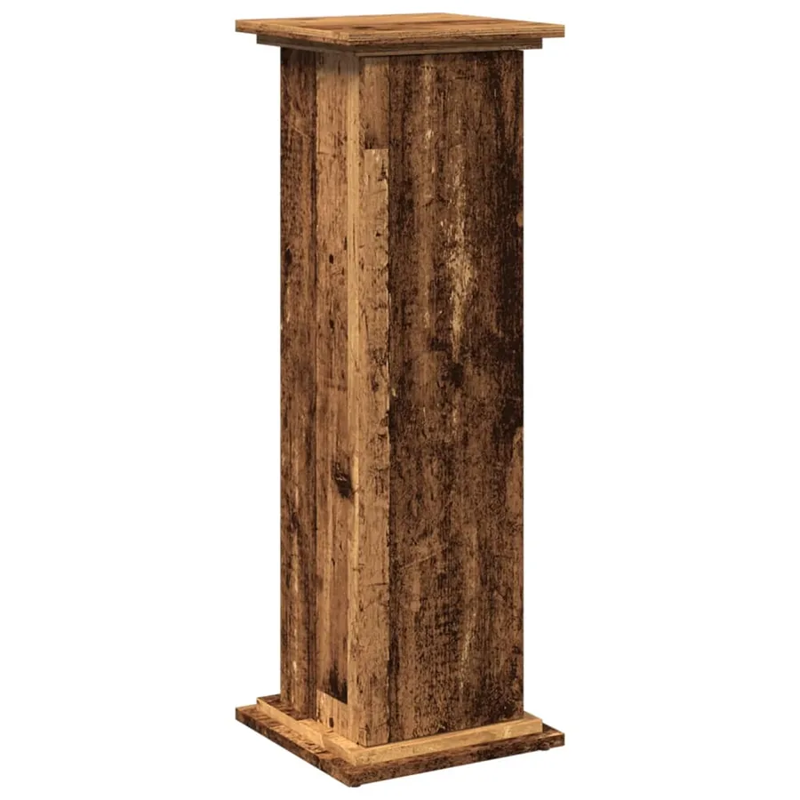 Piédestal avec rangement vieux bois bois d'ingénierie - 2