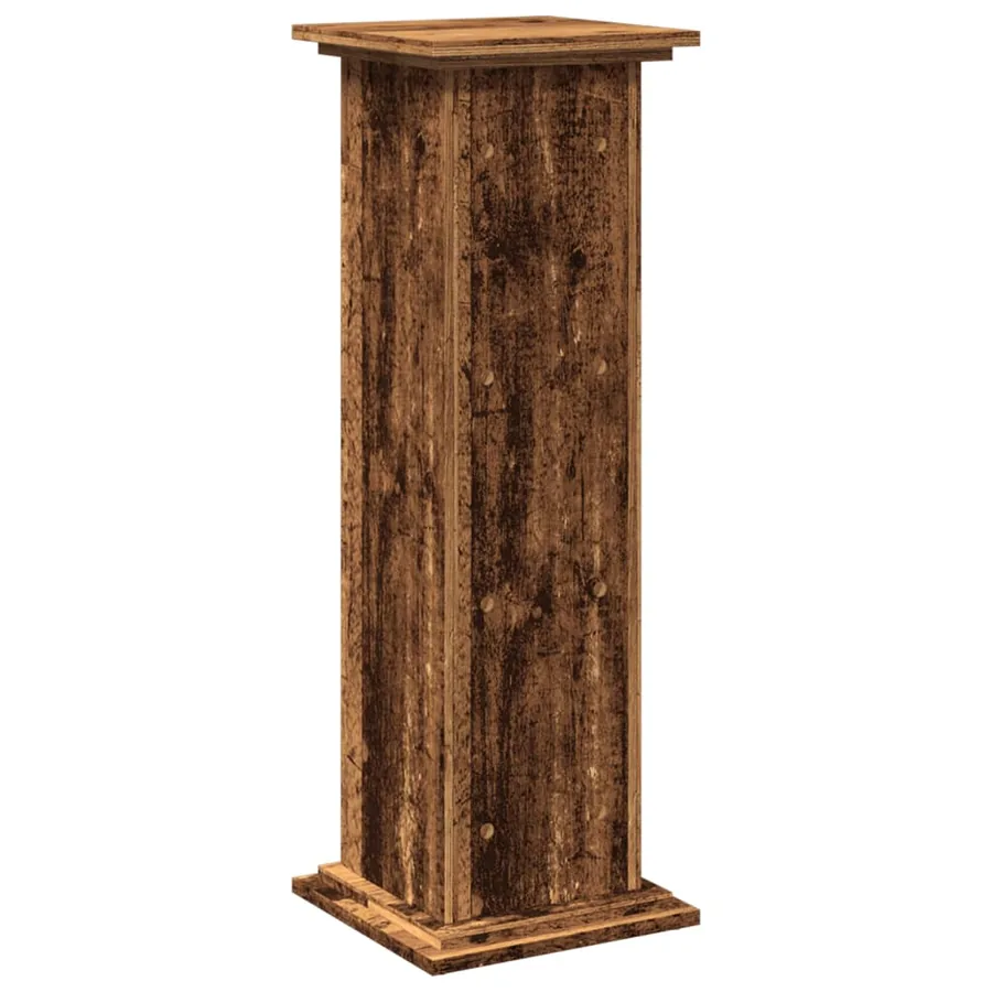 Piédestal avec rangement vieux bois bois d'ingénierie - 5