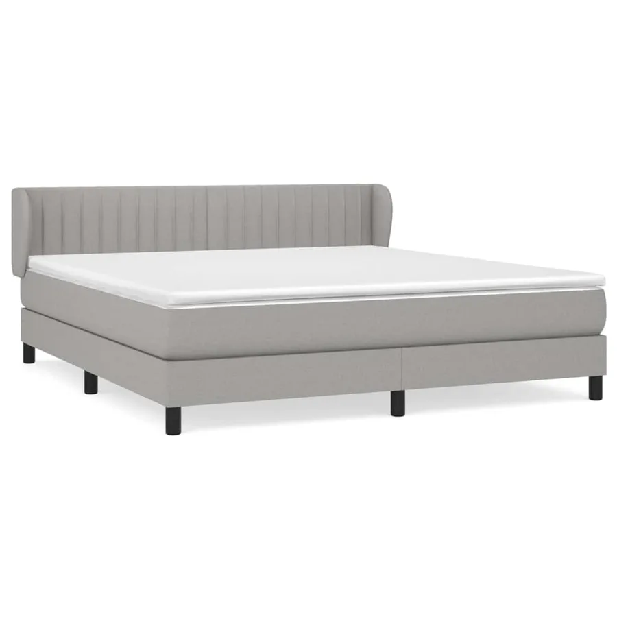 Sommier à lattes de lit avec matelas Gris clair 180x200cm Tissu - 2