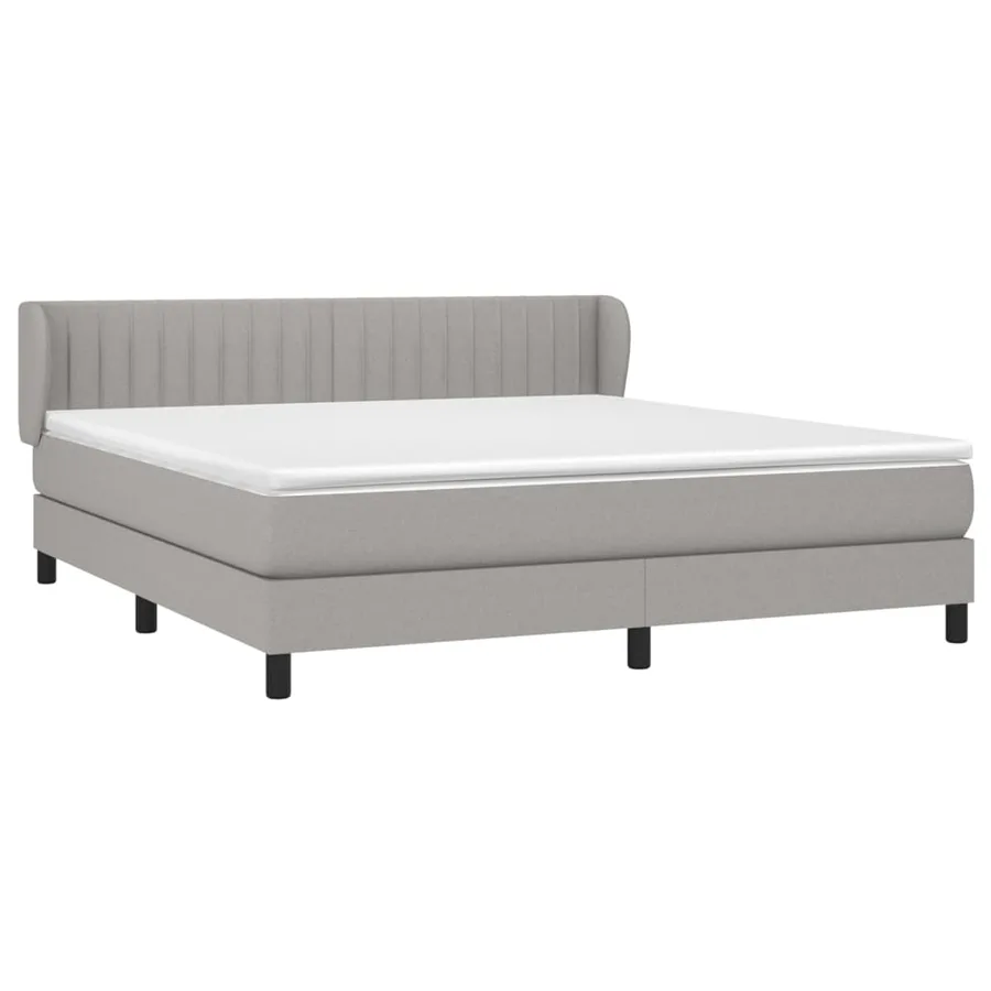 Sommier à lattes de lit avec matelas Gris clair 180x200cm Tissu - 3