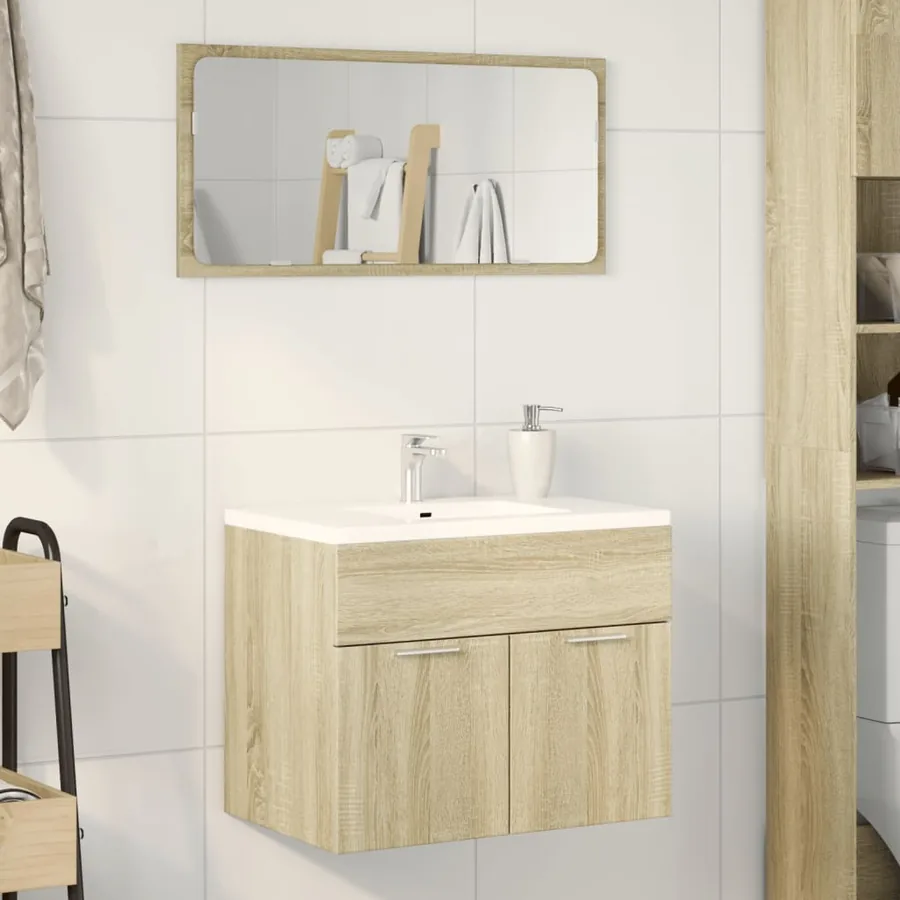 Armoire d'évier Chêne sonoma 60x38,5x46 cm Aggloméré - 3