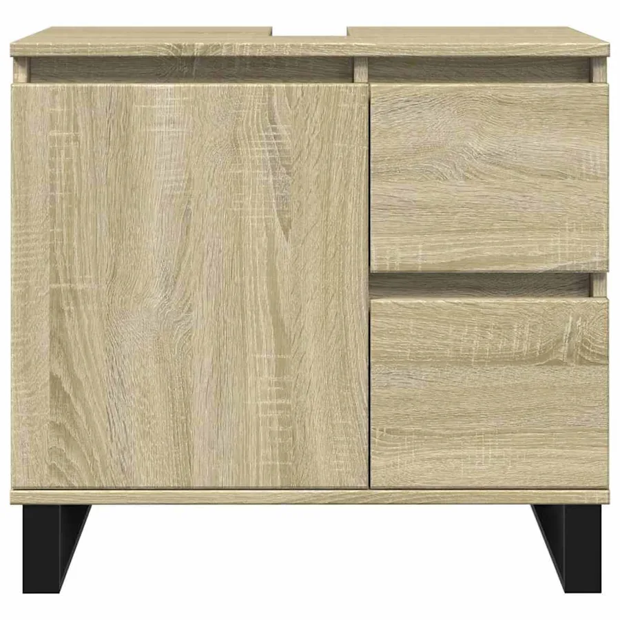 Armoire salle de bain chêne sonoma 65x33x60 cm - 3