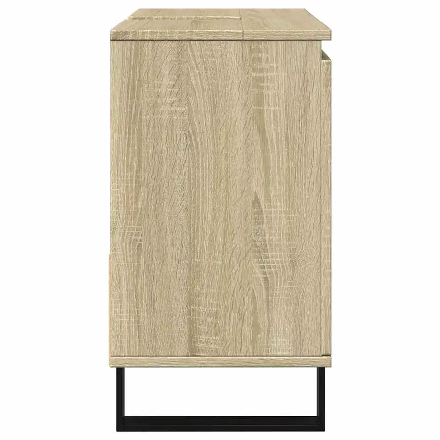 Armoire salle de bain chêne sonoma 65x33x60 cm - 4
