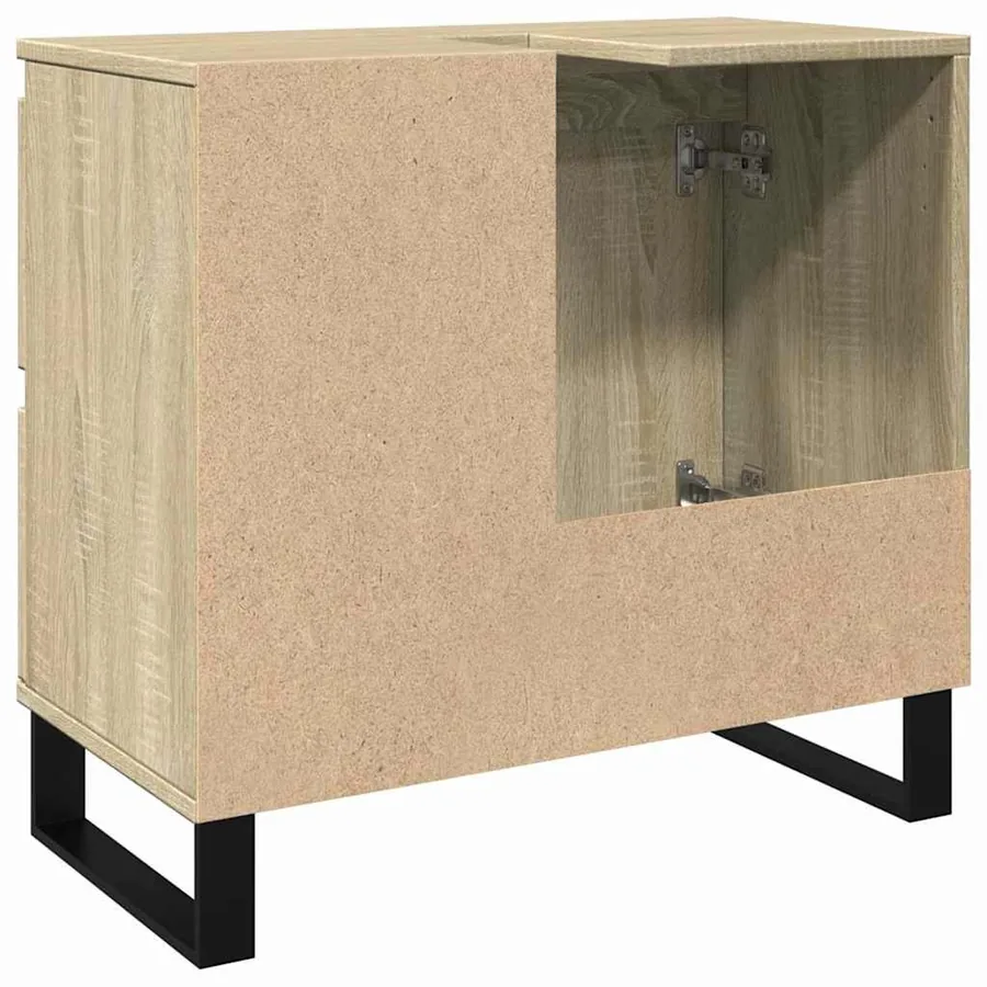Armoire salle de bain chêne sonoma 65x33x60 cm - 5