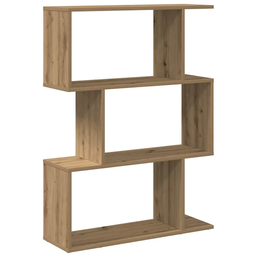 Étagère séparatrice de pièce à 3 niveaux chêne artisanal - 6