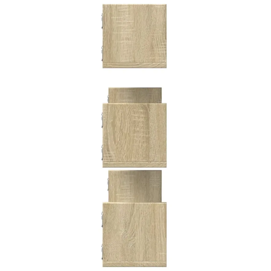 Étagères murales 3pcs chêne sonoma 80x18x18cm bois d'ingénierie - 5