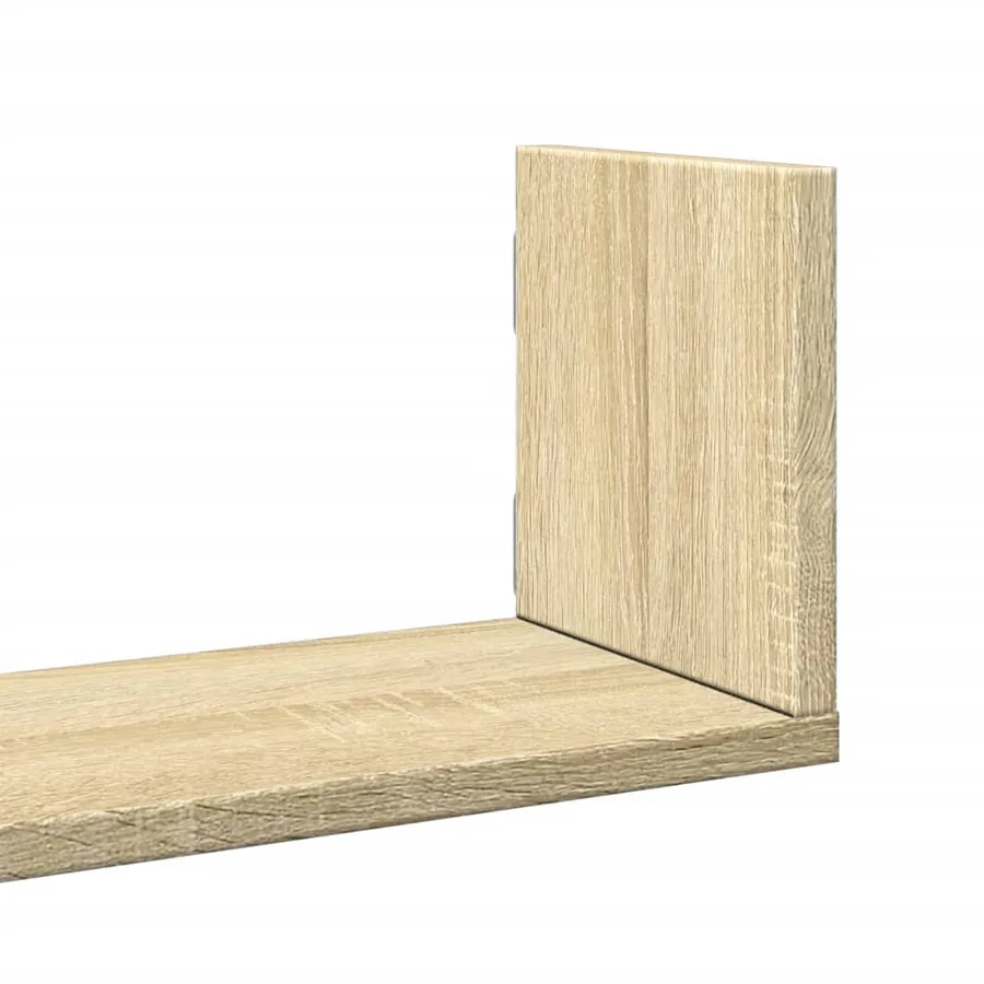 Étagères murales 3pcs chêne sonoma 80x18x18cm bois d'ingénierie - 7