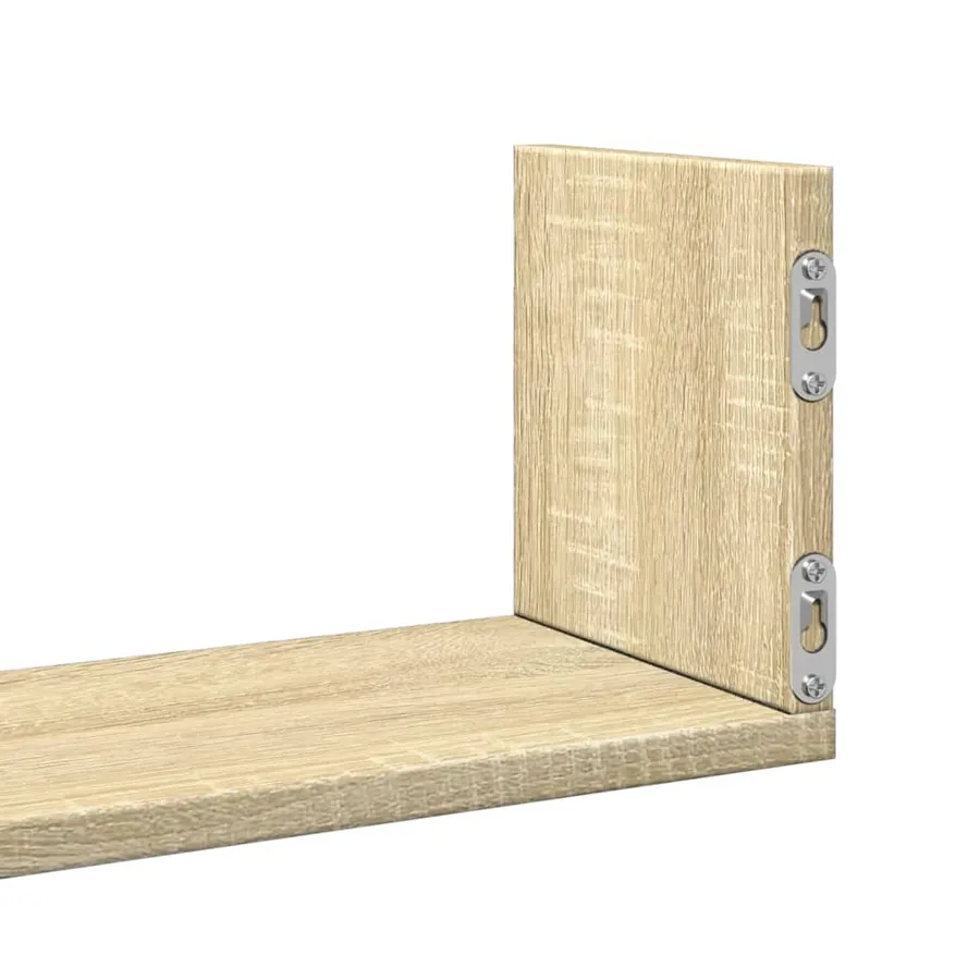 Étagères murales 3pcs chêne sonoma 80x18x18cm bois d'ingénierie - 8