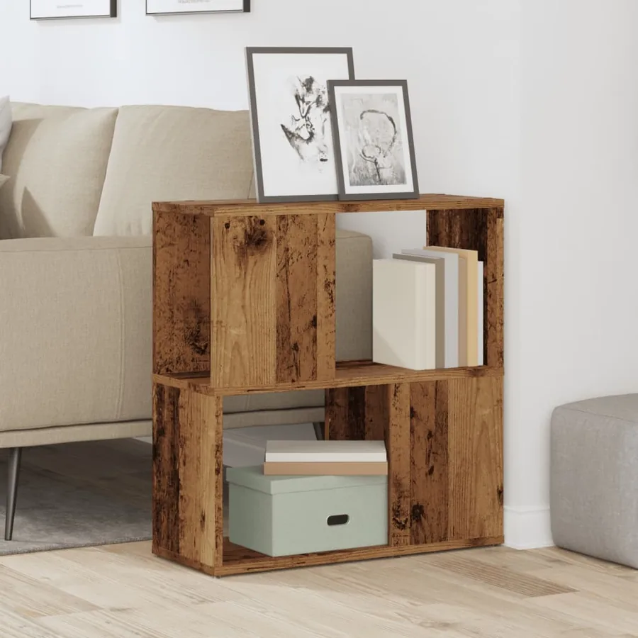 Bibliothèque vieux bois 60x24x63 cm bois d'ingénierie - 3
