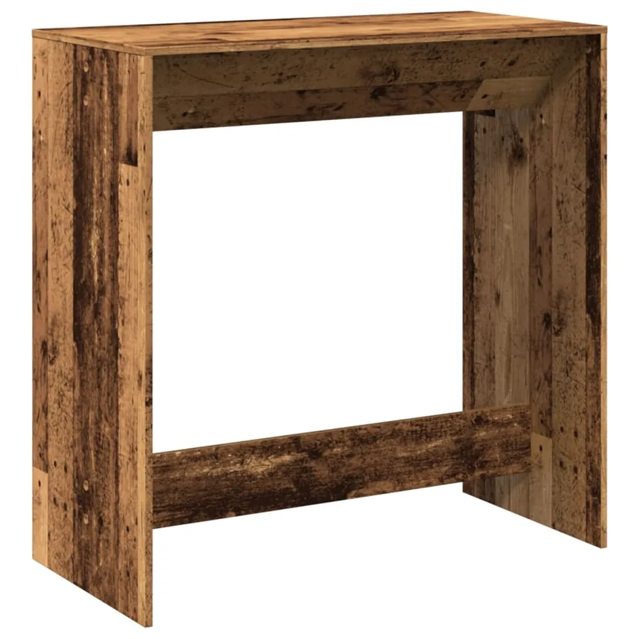 Table de bar vieux bois 102x50x103,5 cm bois d'ingénierie - 5