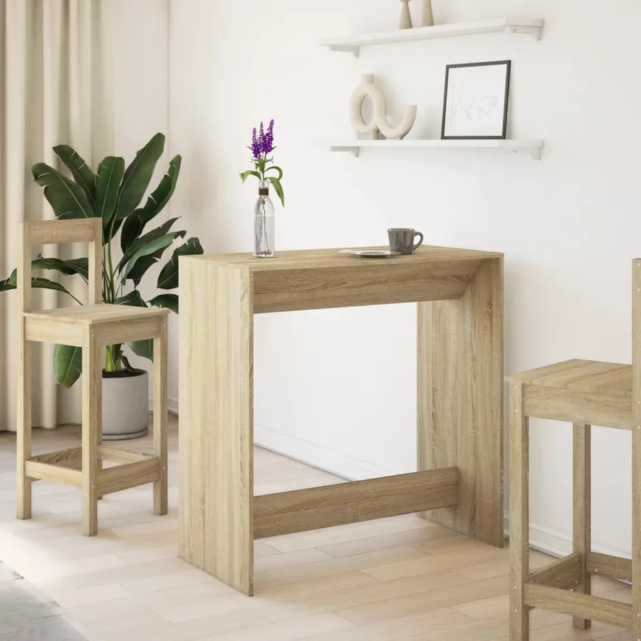 Table de bar chêne sonoma 102x50x103,5 cm bois d'ingénierie - 3
