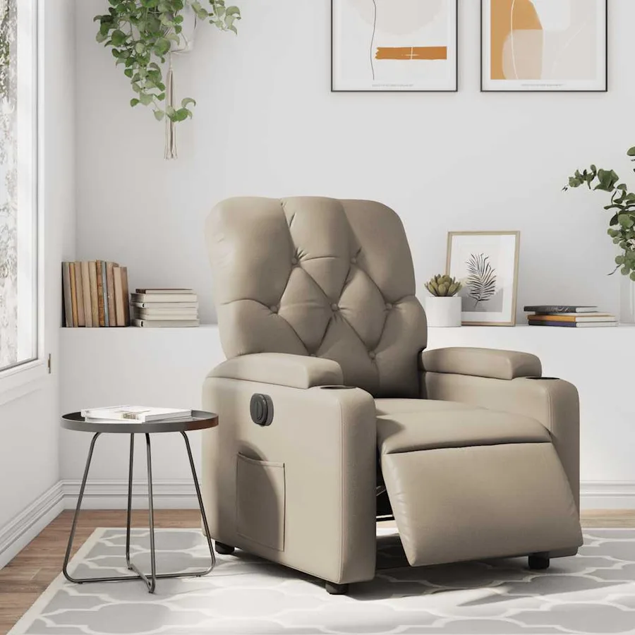 Fauteuil inclinable électrique Cappuccino Similicuir - 16