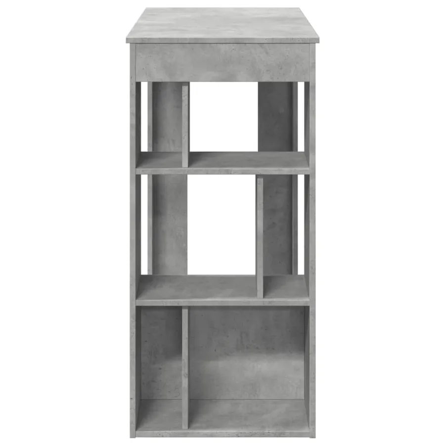 Table de bar avec étagères gris béton bois d'ingénierie - 5