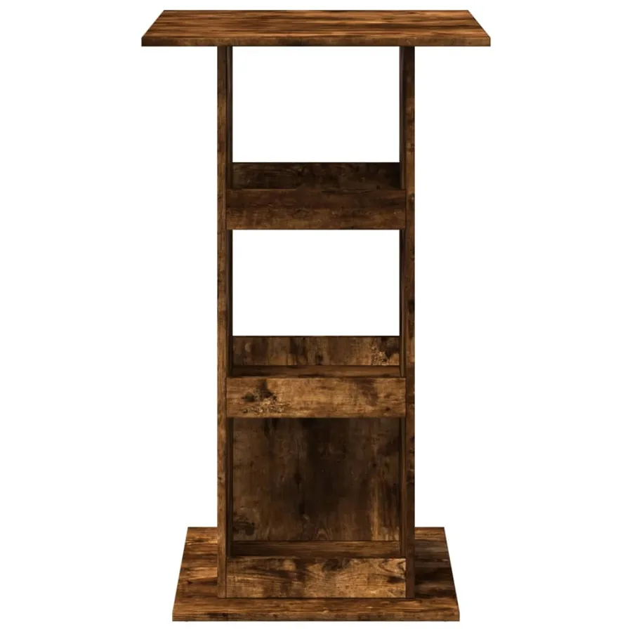 Table de bar avec rangement chêne fumé bois d’ingénierie - 4