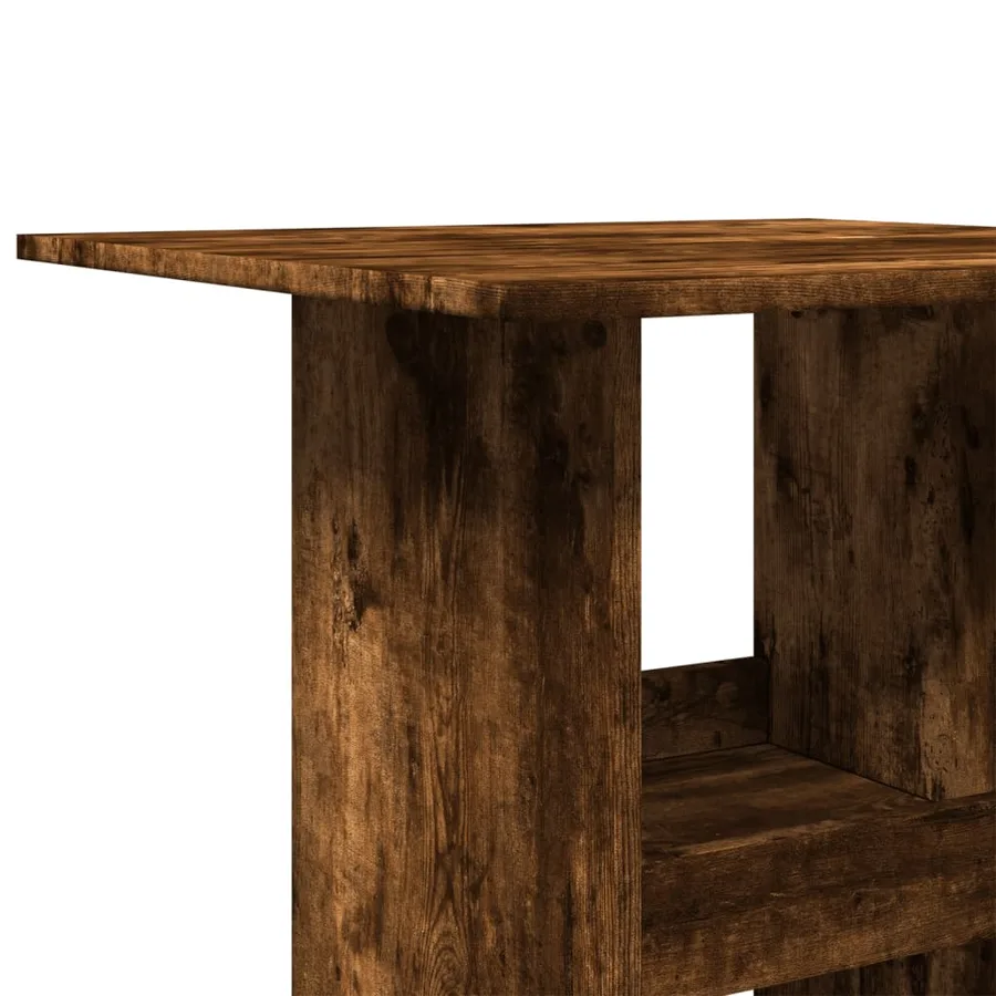 Table de bar avec rangement chêne fumé bois d’ingénierie - 7