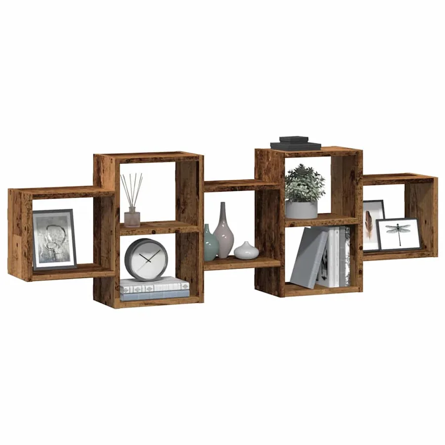 Étagère murale vieux bois 129x18x42 cm bois d'ingénierie - 3