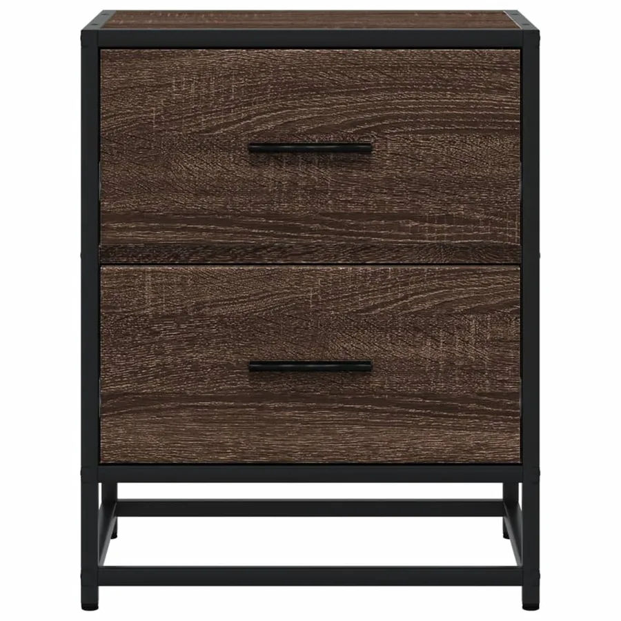 Table de chevet chêne marron 40x31x50 cm bois d'ingénierie - 5
