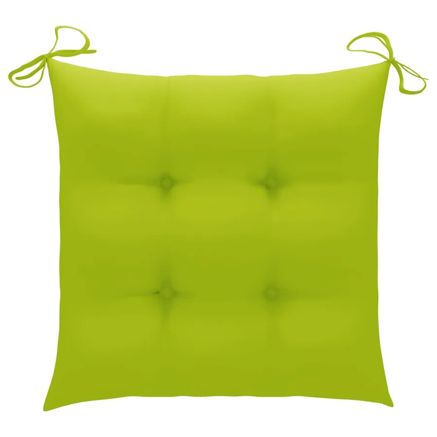 Chaises de jardin empilables avec coussins lot de 8 Teck solide - 10