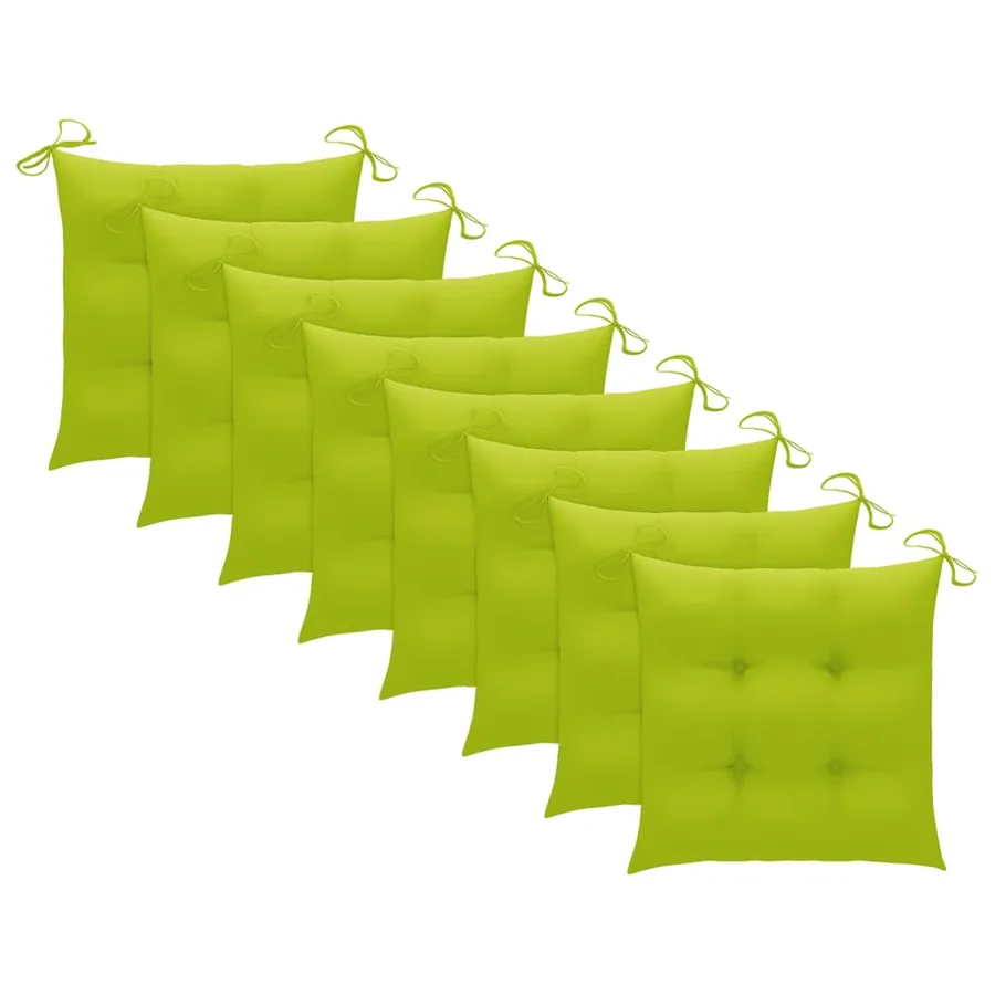 Chaises de jardin empilables avec coussins lot de 8 Teck solide - 7