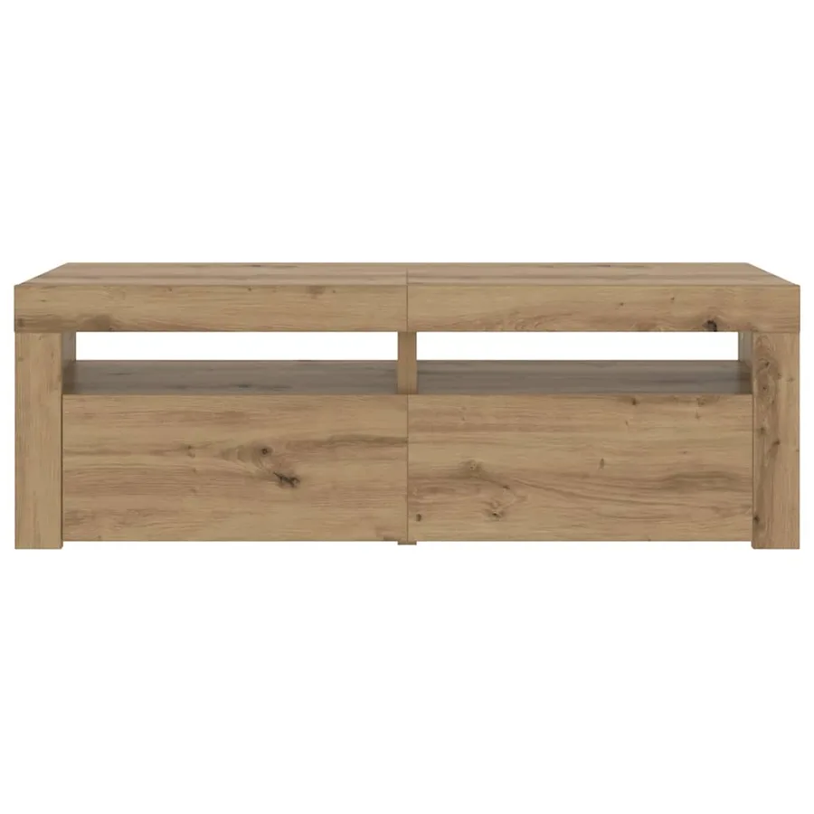 Meuble TV avec lumières LED chêne artisanal bois d'ingénierie - 6