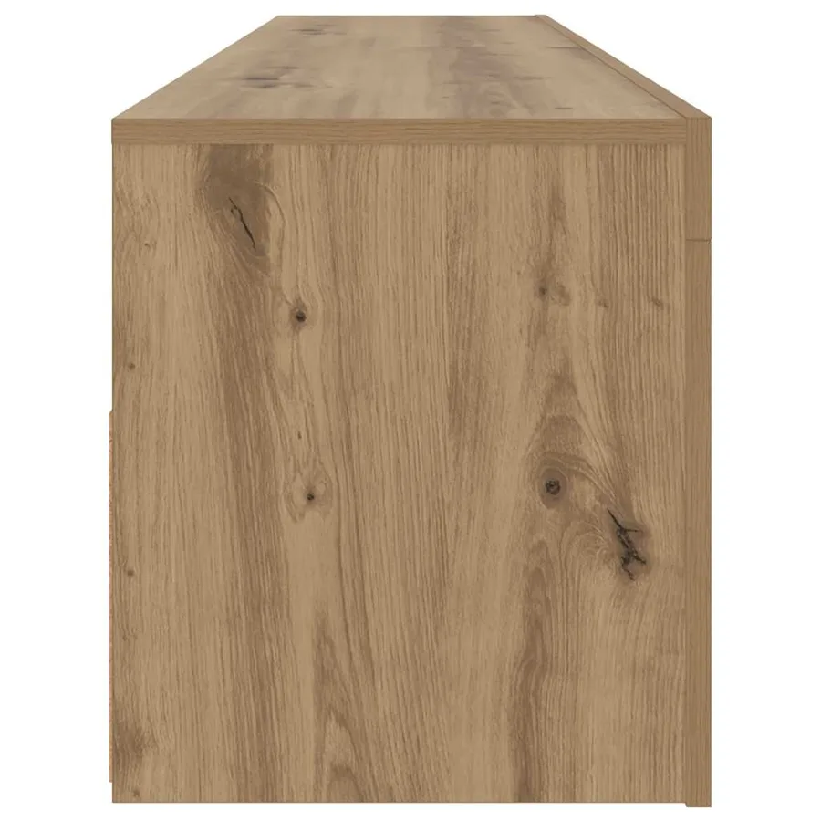 Meuble TV avec lumières LED chêne artisanal bois d'ingénierie - 8