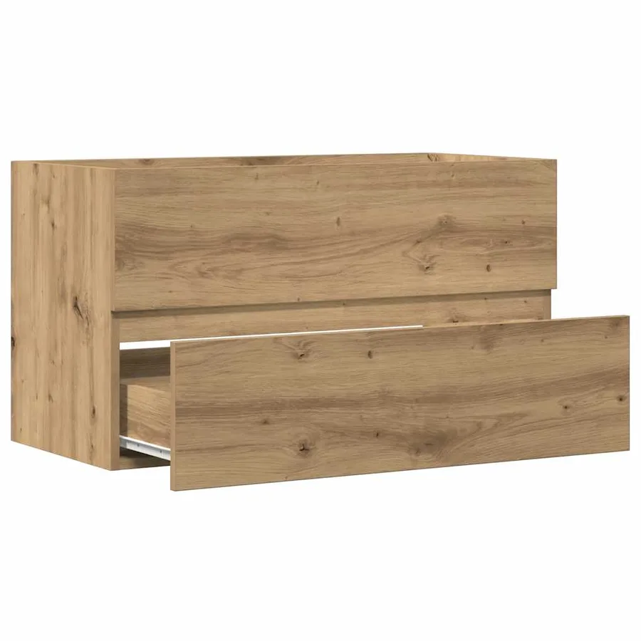 Armoire de salle de bain suspendue chêne artisanal 80x38,5x45cm - 7