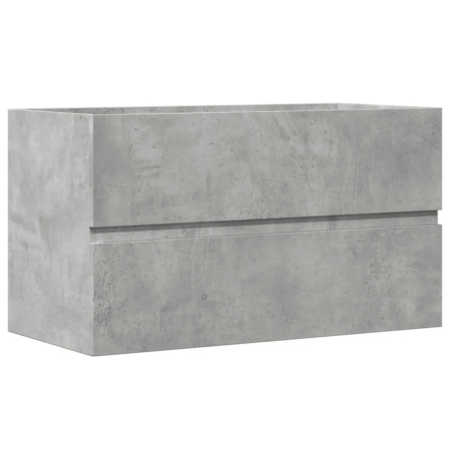 Armoire de salle de bain suspendue gris béton bois d'ingénierie - 2