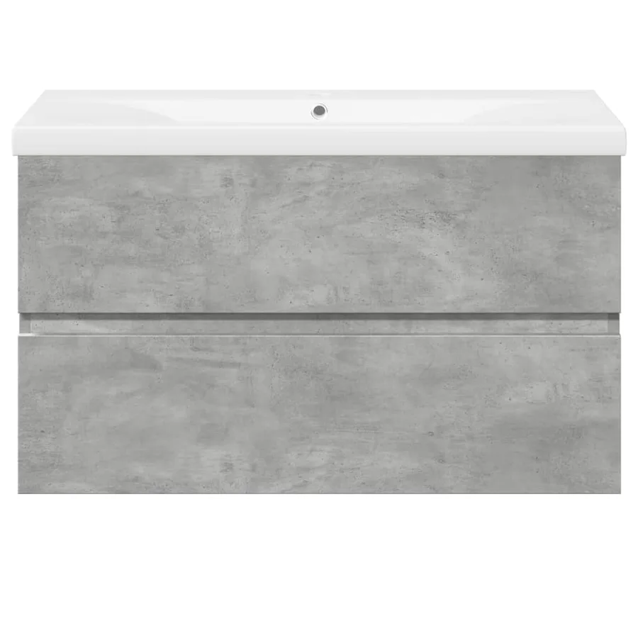 Ensemble de meubles de salle de bain 2 pcs gris béton - 4